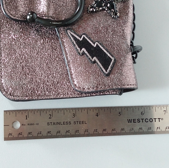 Steve Madden Grey Glitter Steel Chain Crossbody Bag - Picture 12 of 13